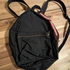 Herschel Supply Company Black Backpack with Red Lining